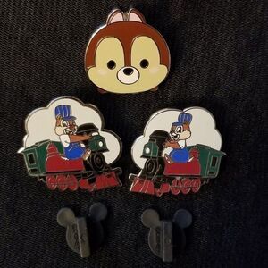 Disney Chip Dale Pin Lot Train Engineer Conductor PWP Tsum Tsum Series 1 Mystery